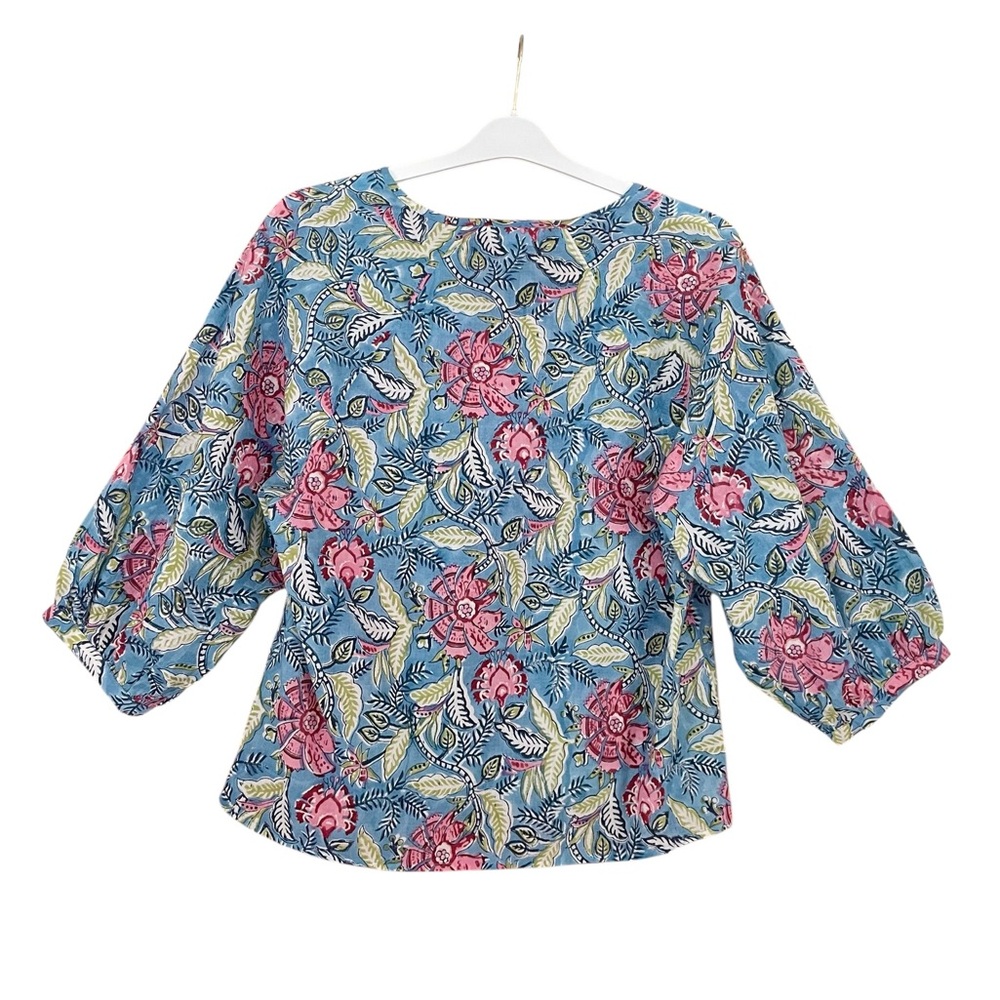 Garnet Hill 2025 Keya Organic Cotton Voile Blouse Size Small - Picture 5 of 7